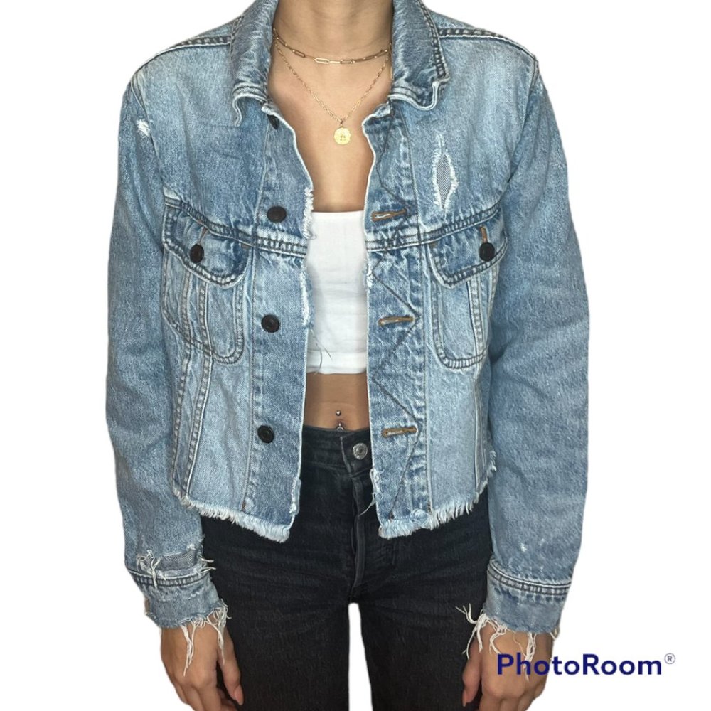 Cropped jean jacket
